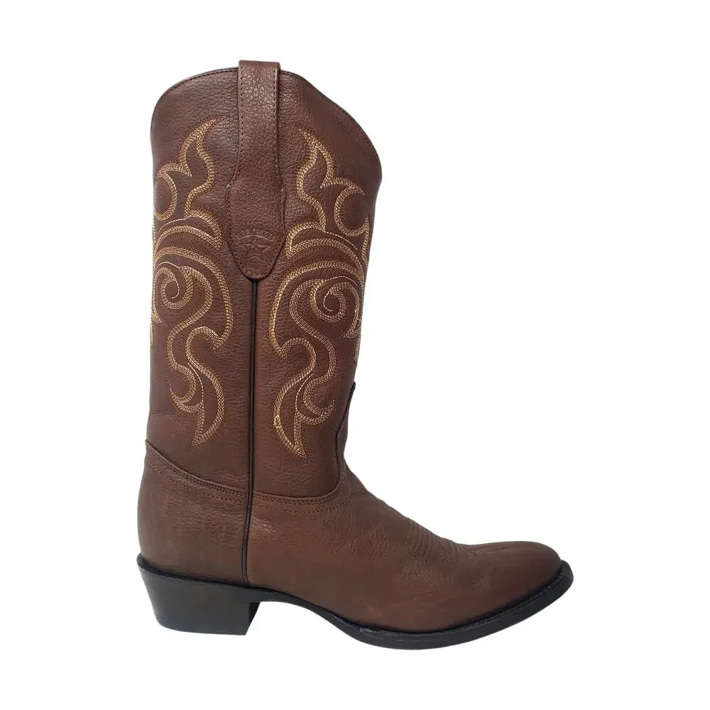 Los Altos Grisley Western Cowboy Boots Brown Goodyear Welt 652707 Size US 10.5